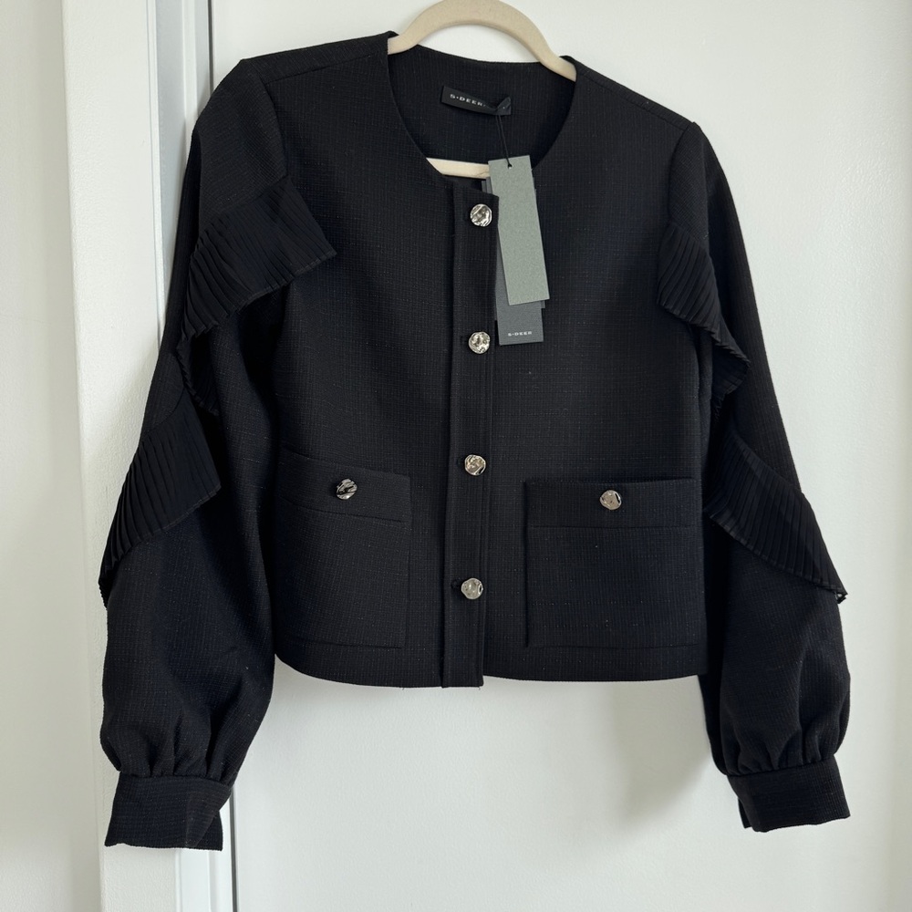 New Black Women's Buttoned Jacket, M